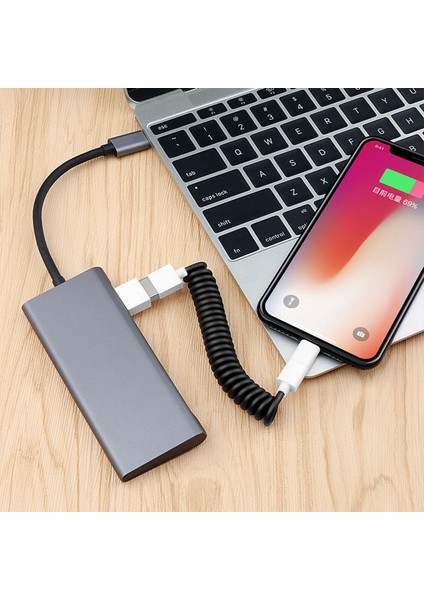 Şarj Kablosu Esnek 3'ü 1 Arada Telefon Şarj Cihazı USB Yaylı Kablo (Yurt Dışından) fırsatları