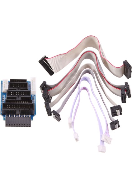 Takım Emulator Dönüştürücü Jtag Dönüştürücü Jtag Adaptörü Dönüştürücü J-Link ile 8 Adet 4 Pin 6 Pin 10PIN 20 Pin Gri Düz Şerit Veri Kablosu Dupont Tel (Yurt Dışından)