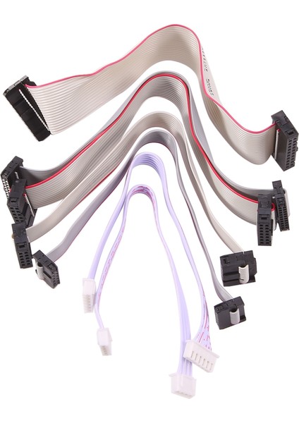 Takım Emulator Dönüştürücü Jtag Dönüştürücü Jtag Adaptörü Dönüştürücü J-Link ile 8 Adet 4 Pin 6 Pin 10PIN 20 Pin Gri Düz Şerit Veri Kablosu Dupont Tel (Yurt Dışından)