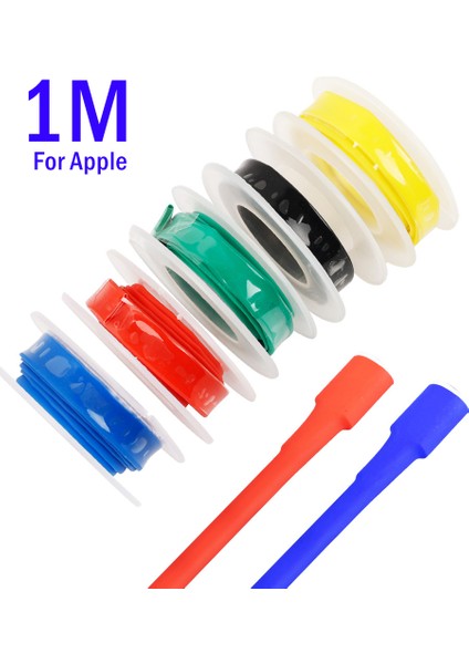 1m/rulo Isıyla Daralan Tüp Kol-Apple iPhone 6 7 8 x Xr iPhone 13 12PRO iPad Kablo Koruyucu-Usb Şarj Kablosu Sarma 6mm (Yurt Dışından)