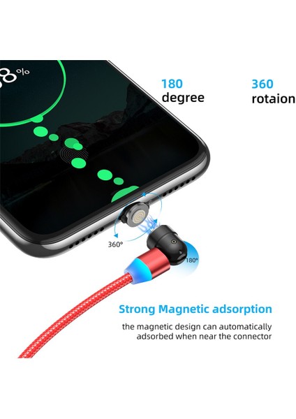 540 Döndür Manyetik Kablo Hızlı Şarj 3A Veri Transferi USB Tip C Manyetik Telefon Şarj Kablosu Mikro USB Kablosu iphone Xiaomi (Yurt Dışından) fırsatları