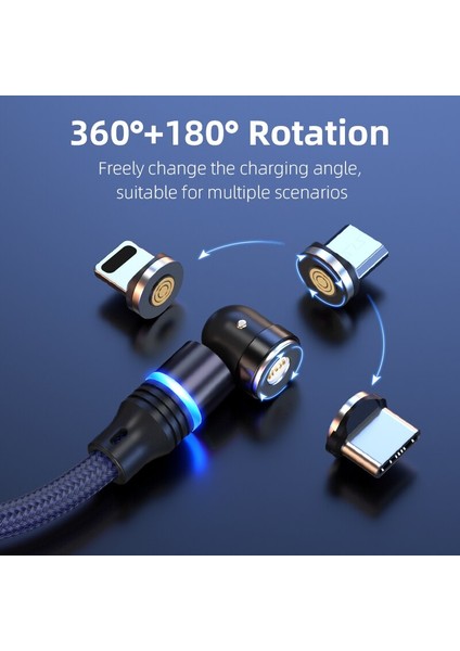 3A Hızlı Şarj 540 Derece Döndür Manyetik Kablo Veri Iletim Kablosu 5pin Mıknatıslı Fiş Şarj Cihazı Cep Telefonu Aksesuarları (Yurt Dışından) fırsatları