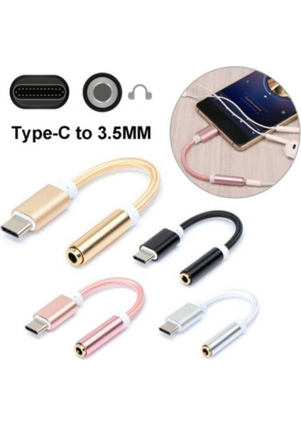 3.5mm Kulaklık Kulaklık USB C Tipi Şarj Aleti Erkek Dönüştürücü Adaptör - Bağlantı Kablosu Ses Kablosu Xiaomi Için Huawei Için Samsung Için (Yurt Dışından)