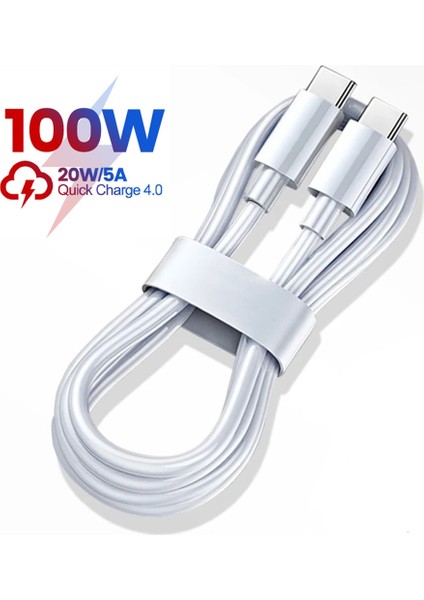 100W USB C - USB C Tipi Kablo Pd Hızlı Şarj Veri Kablosu Huawei P30 Samsung Xiaomi Telefon Veri Hattı Hızlı Şarj Aksesuarları (Yurt Dışından)