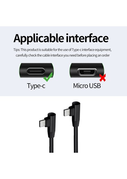 90 Derece Sağ Açı Tip-C Tel Tip C - Tip C Erkek - Erkek Arayüz Çift Tip-C Kablolar Cep Tablet Telefon Dizüstü Bilgisayar (Yurt Dışından) modelleri