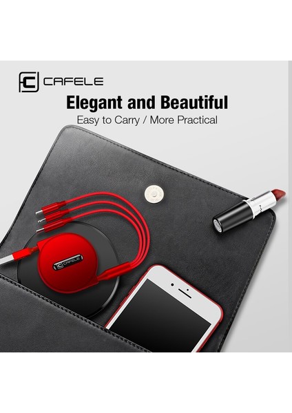 Cafele 3 In 1 Mikro USB Kablosu iPhone ipad Tipi C Şarj Aleti Kablosu Taşınabilir Geri Çekilebilir Şarj Telefon Kablosu Xiaomi Huawei Için (Yurt Dışından)