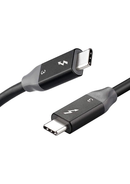 Kablo 40GBPS Pd 5A 100W Hızlı Şarj USB C'den C'ye Displayport 4K 5k Hd Macbook Pro Imac Thunderbolt 3 Için (Siyah 3ft) (Yurt Dışından)