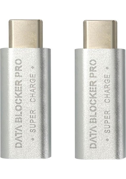 2pc USB Type-C Veri Engelleyici Usb-C Juice Jack Defender Adaptörü(Gümüş) (Yurt Dışından)