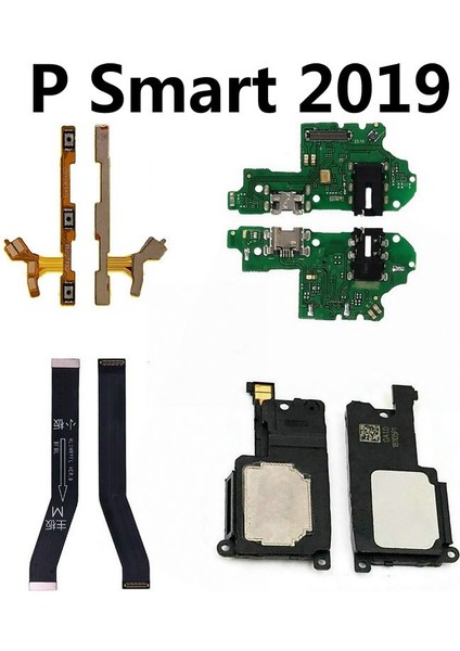 Huawei P Smart Için 2019 Şarj Portu Dock Ana Anakart Güç Ses Düğmeleri Flex Kablo Hoparlör Kulak Kulaklık (Yurt Dışından)