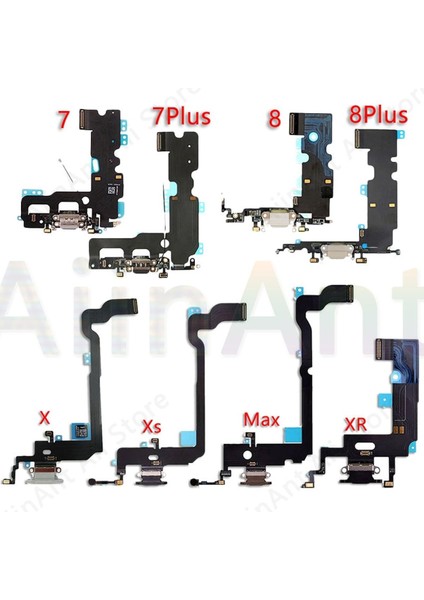 Aiinant Orijinal USB Girişli Şarj Cihazı Yuva Konnektörü Mikrofon Esnek Şarj Kablosu iPhone 7 8 Artı Xs Max x Xr Dock Şarj Esnek (Yurt Dışından)