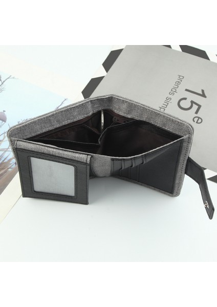 Erkek Cüzdan Kısa Çoklu Kart Yuvası Moda Rahat Cüzdan Çoklu Kart Yuvası Büyük Kapasiteli Yeni Üç Katlı Bozuk Para Cüzdanı (Yurt Dışından) fırsatları