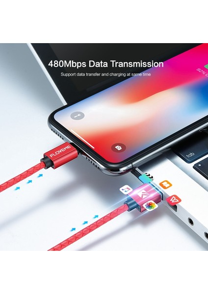 Floveme Manyetik Kablo Mikro USB C Tipi iPhone 13 Için Yıldırım Kablosu Xiaomi 12 3A Hızlı Şarj Kablosu C Tipi Şarj Kabloları (Yurt Dışından) fırsatları