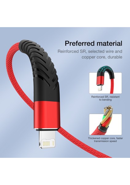 3A Hızlı Şarj USB Kablosu iPhone 14 13 12 11 Pro Xs Max x Xr 8 7 6 6s Artı Se iPad Kökenli 2m 3m Kurşun Kablosu Veri Şarj Cihazı Tel (Yurt Dışından) indirimleri