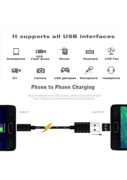 Usb-C Android Otg Adaptör Tip C Dönüştürücü Erkek - Dişi Adaptör (Yurt Dışından)