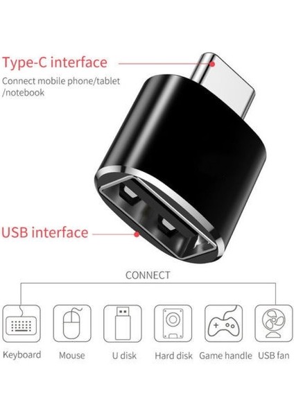 Usb-C Android Otg Adaptör Tip C Dönüştürücü Erkek - Dişi Adaptör (Yurt Dışından)