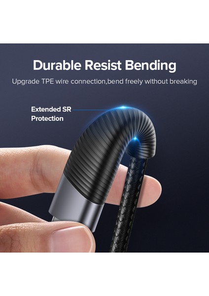 Ugreen USB Tip C 3A Hızlı Şarj Tarihi Kablosu Redmi Not 7/not 8 Samsung S8 S9 Artı Not 9 S10 Xiaomi Mi 6 Mi8 Mi 9t Pocophone F1 Huawei P9 Nova 3/4/5t Honore Play ve Diğer USB C Cihazı (Yurt Dışından)