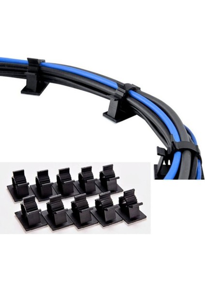 Adet 25 mm Kendinden Yapışkanlı Ayarlanabilir Kablo Klipsi Kablo Yönetim Kelepçeleri Kablo Düzenleyici Kablo Tutucu Dayanıklı Güçlü Kablo Tel Tutucu (Yurt Dışından)