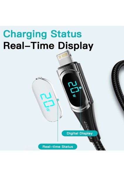 Essager USB C Kablosu Pd 20W USB C Tipi Kablo iPhone Şarj Aleti Kablosu 13 12 11 Xr Pro Max 3A Hızlı Şarj Kablosu C Tipi Tel Kablosu (Yurt Dışından)