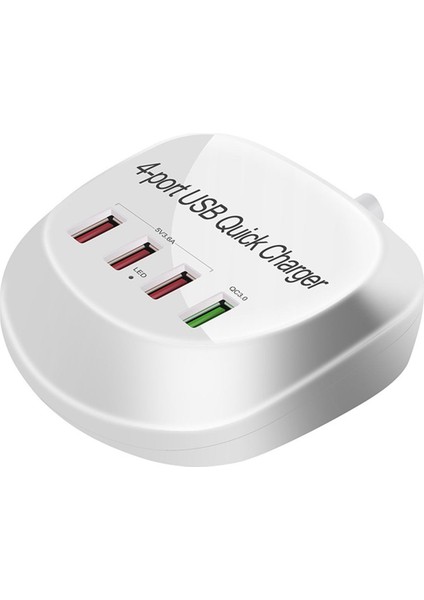 Hızlı Şarj ile USB Şarj Hub'ı 4 USB Bağlantı Noktası Ev Ofis Masaüstü Seyahat Için Taşınabilir Hızlı Telefon Şarj Istasyonu (Yurt Dışından)