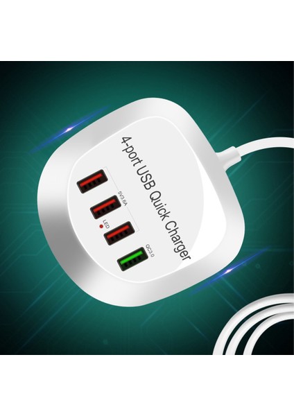 Hızlı Şarj ile USB Şarj Hub'ı 4 USB Bağlantı Noktası Ev Ofis Masaüstü Seyahat Için Taşınabilir Hızlı Telefon Şarj Istasyonu (Yurt Dışından) modelleri