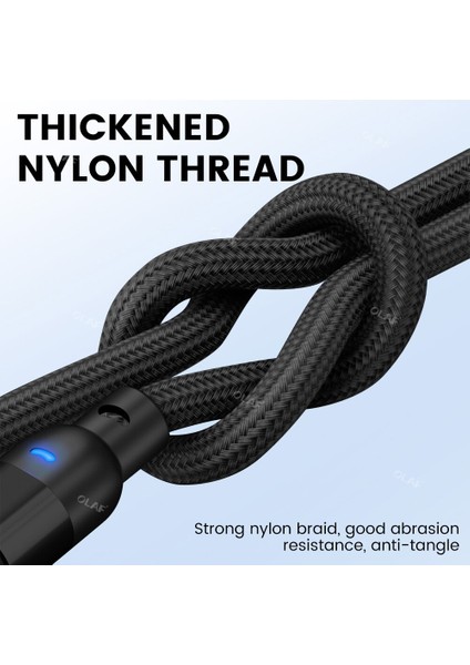 Olaf 540 Döndür Manyetik Şarj Kablosu USB Tip C 3A Hızlı Veri Mikro USB Mıknatıs Şarj Cihazı Samsung Xiaomi iphone Kablosu USB C (Yurt Dışından) fırsatları