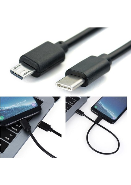 Tip C (Usb-C) Mikro USB Erkek Senkronizasyon Şarj Otg Şarj Kablosu Kablosu Adaptörü Telefon Huawei Samsung Usbc Tel (Yurt Dışından)
