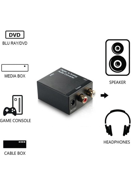 Optik Fiber Koaksiyel Toslink Dijitalden Analoga Ses Dönüştürücü Adaptörler Rca L/r (Yurt Dışından)