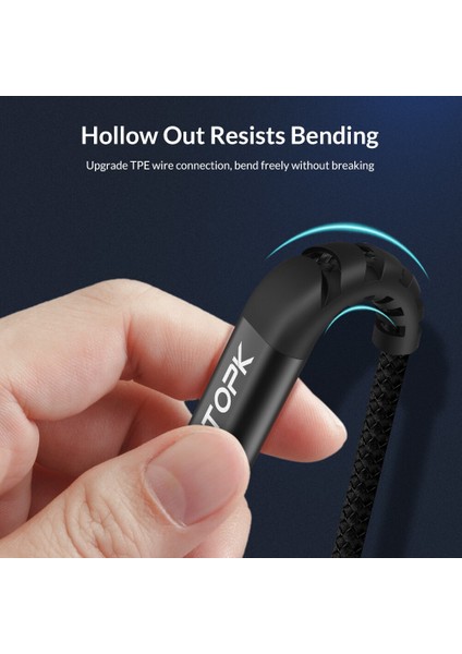 Topk Mikro USB Kablosu Naylon Örgülü Veri Senkronizasyon Kablosu Samsung S7 Kenar Xiaomi Redmi 4x Android Cep Telefonu Için (Yurt Dışından)