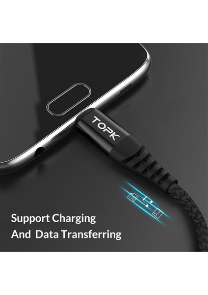 Topk Mikro USB Kablosu Naylon Örgülü Veri Senkronizasyon Kablosu Samsung S7 Kenar Xiaomi Redmi 4x Android Cep Telefonu Için (Yurt Dışından)