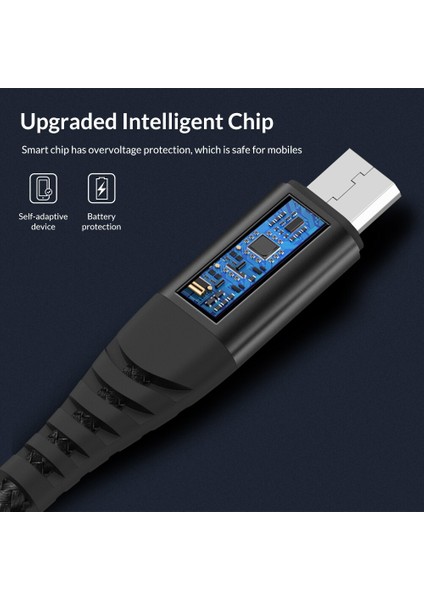 Topk Mikro USB Kablosu Naylon Örgülü Veri Senkronizasyon Kablosu Samsung S7 Kenar Xiaomi Redmi 4x Android Cep Telefonu Için (Yurt Dışından)