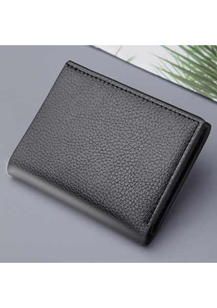 Erkekler Için Cüzdan Ince Kart Tutucu Düz Renk Engelleme Lüks Kart Tutucu Organizatör (Yurt Dışından) fırsatları