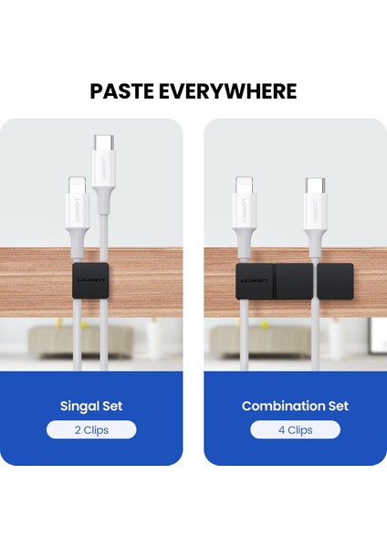 Ugreen Kablo Klipsi Organizatör Silikon USB Kablo Sarıcı Esnek Kablo Yönetimi Klipleri Kablo Tutucu Fare Kulaklık Kulaklık (Yurt Dışından)