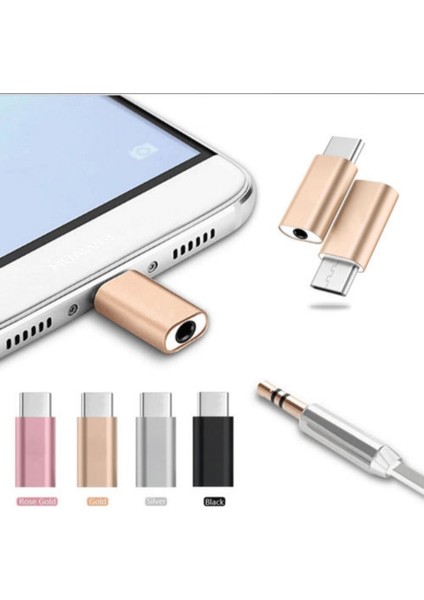 Metal Tip-C 3.5mm Aux Jack Kulaklık Usb-C Kulaklık Ses Adaptörü Dönüştürücü Huawei Için (Yurt Dışından)