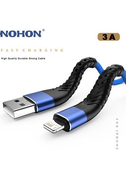 USB Kablosu iPhone 13 12 11 Pro Max Xs x Xr 8 7 6 6s Artı Se 2 iPad Kurşun 3A Hızlı Şarj Kablosu Cep Telefonu Şarj Cihazı Veri Kablosu (Yurt Dışından)