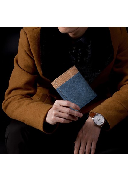 Microgood Moda Üç Katlı Erkek Kısa Cüzdan Kredi Kartı Çoklu Yuvaları Çanta Paraları Para Çantası (Yurt Dışından) fırsatları