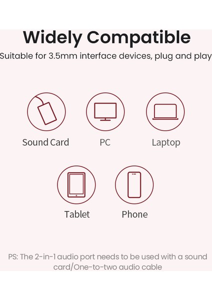 Ugreen Kablolu Mikrofon Şarkı Canlı Kayıt 3.5mm Ses Kablosu ile El Mikrofonu Pc Telefon Kılıfı Oyun Karaoke Ev Sistemi (Yurt Dışından)