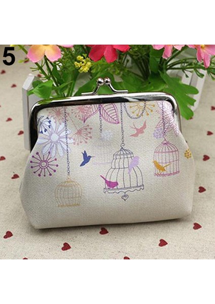 Baykuş Çiçeği Fil Kart Tutucu Kılıf Mini Debriyaj Çanta Bozuk Para Cüzdanı Çanta Cüzdan (Yurt Dışından)