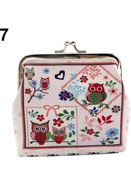Baykuş Çiçeği Fil Kart Tutucu Kılıf Mini Debriyaj Çanta Bozuk Para Cüzdanı Çanta Cüzdan (Yurt Dışından)