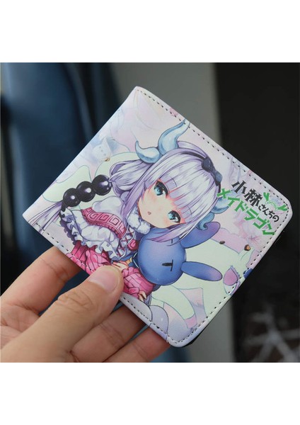 Anime Özledim Kobayashi'nin Ejderha Hizmetçi Pu Cüzdan Kımlık Kartı Tutucu Erkek Kadın Kısa Iki Katlı Kımlık Bozuk Para Cüzdanı Kese Para Klip Hediye (Yurt Dışından) modelleri