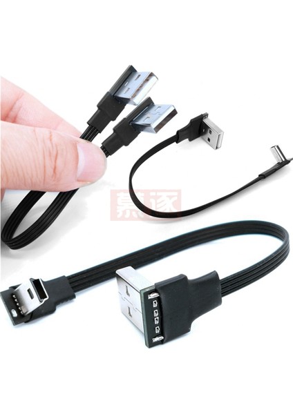 Süper Düz Esnek Mini USB B Tipi 5pin Erkek Yukarı Aşağı Sol Sağ Açılı 90 Derece USB 2.0 Erkek Veri Kablosu 0.1m 0.2m 0.5m 1m (Yurt Dışından)