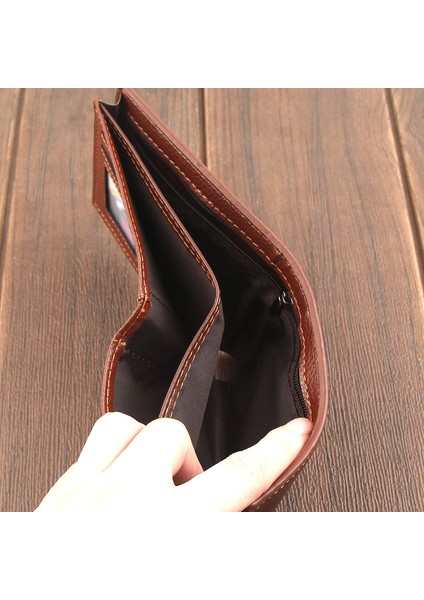 Yeni Erkek Kısa Cüzdan Retro Pu Gençlik Ehliyet Cüzdanı Dış Ticaret Çoklu Kart Düz Renk Cüzdan (Yurt Dışından) fırsatları