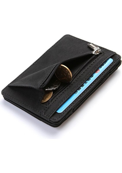 Moda Ince Erkek Deri Sihirli Cüzdan Tasarımcısı Kredi Kartı Tutucu Kadın Küçük Nakit Klip Bilfold Adam Para Için Kelepçeler (Yurt Dışından) modelleri