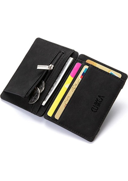 Moda Ince Erkek Deri Sihirli Cüzdan Tasarımcısı Kredi Kartı Tutucu Kadın Küçük Nakit Klip Bilfold Adam Para Için Kelepçeler (Yurt Dışından) fırsatları