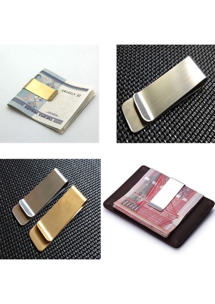 Microgood Paslanmaz Çelik Pirinç Banknot Tutucu Kredi Kartı Kimlik Nakit Cüzdan Para Klipleri (Yurt Dışından) modelleri