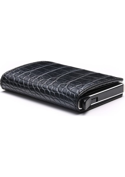 Özelleştirilmiş Adı Alüminyum Kutu Kredi Kartı Tutucu Iş Cüzdan Erkek Kadın Akıllı Deri Cüzdan Para Klipleri ile Rfid Kart Sahibinin (Yurt Dışından)