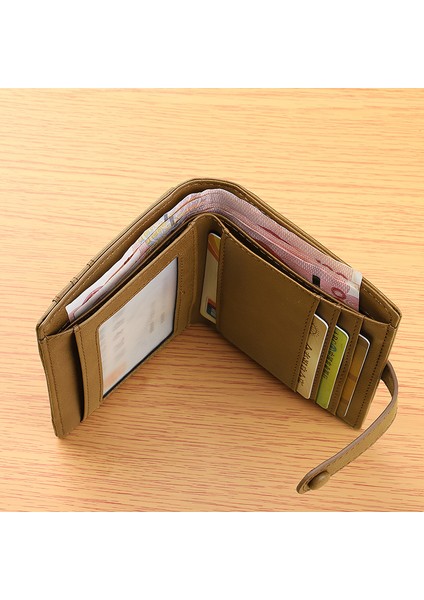 2022 Yeni Erkek Kısa Cüzdan Kore Versiyonu Retro Rahat Fermuar Bozuk Para Cüzdanı Çoklu Kart Üç Katlı Cüzdan (Yurt Dışından) fırsatları