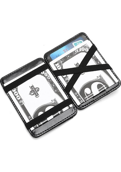 Yeni Inanılmaz Mini Sihirli Cüzdan Erkekler Için Kımlık Kredi Kartı Tutucu Küçük Pu Deri Debriyaj Para Çantası Ince Şerit Klip Çanta Adam Kılıfı (Yurt Dışından) fırsatları