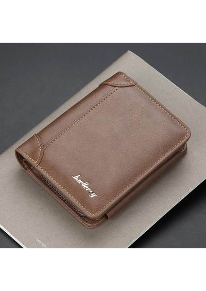 2022 Yeni Koreli Erkek Kısa Cüzdan Iş Çoklu Kart Üç Katlı Ek Bozuk Para Cüzdanı Fermuarlı Dikey Cüzdan Erkekler (Yurt Dışından)