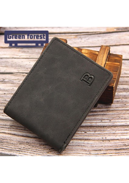 Yeşil Orman Seyahat Cüzdanı Ultra-Ince Minimalist Iş Erkek Ikiye Katlanmış Ince Cüzdan (Yurt Dışından) fırsatları