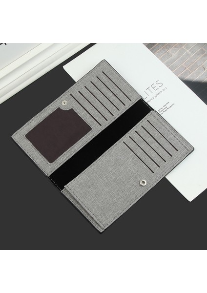 Erkekler Rahat Kanvas Iş Cüzdan Kart Yuvaları ile Kumaş Desen Ultra Güçlü Dikiş Ekstra Kapasiteli Uzun Cüzdan 1126 Mükemmel Hediye (Yurt Dışından) fırsatları